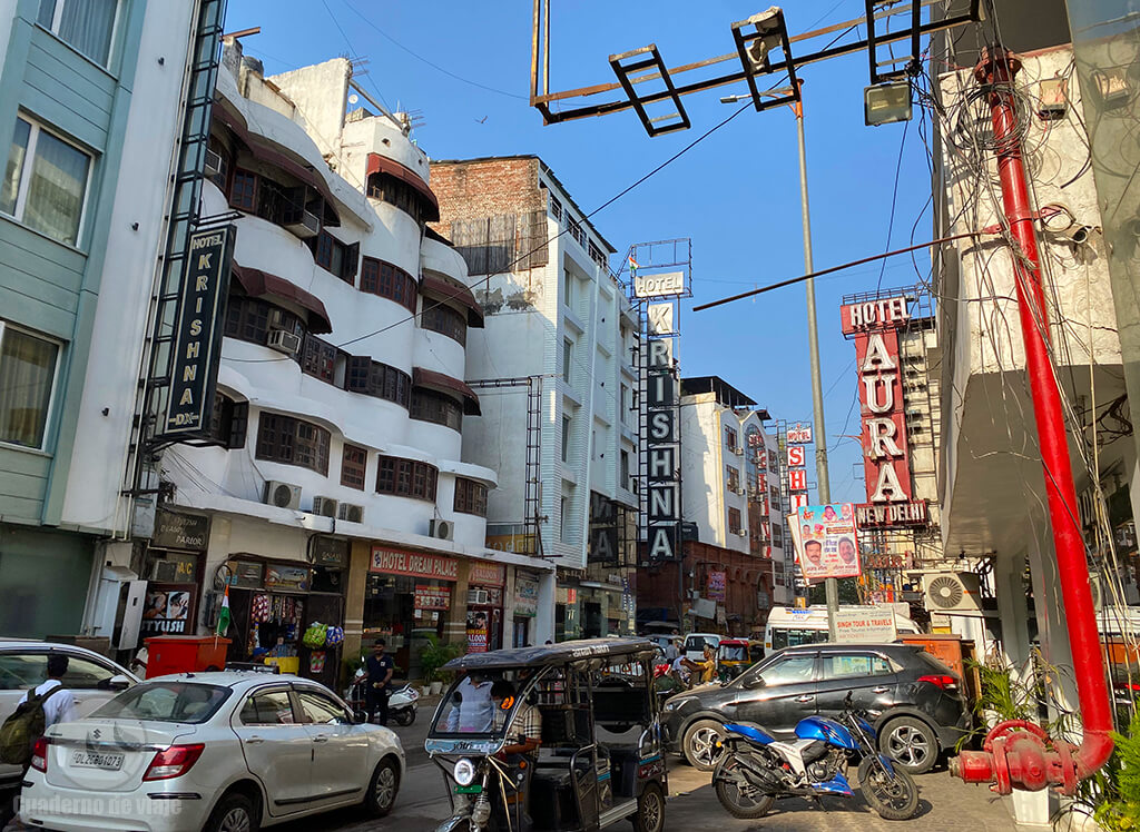 Una calle de Nueva Delhi Una calle de Nueva Delhi