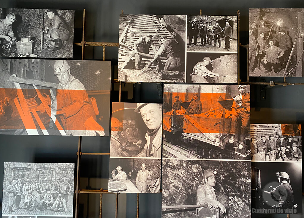 Fotografías de mineros en la exposición del Museo de Rammelsberg Fotografías de mineros en la exposición del Museo de Rammelsberg