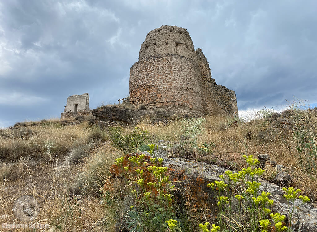 Ruinas del castillo de Enciso, con la torre semi circular en primer término Ruinas del castillo de Enciso, con la torre semi circular en primer término
