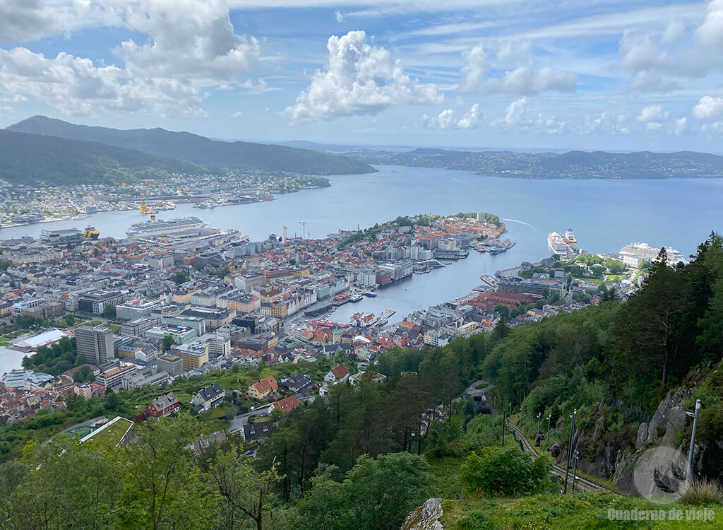 Vista de Bergen desde el Monte Fløyen Vista de Bergen desde el Monte Fløyen